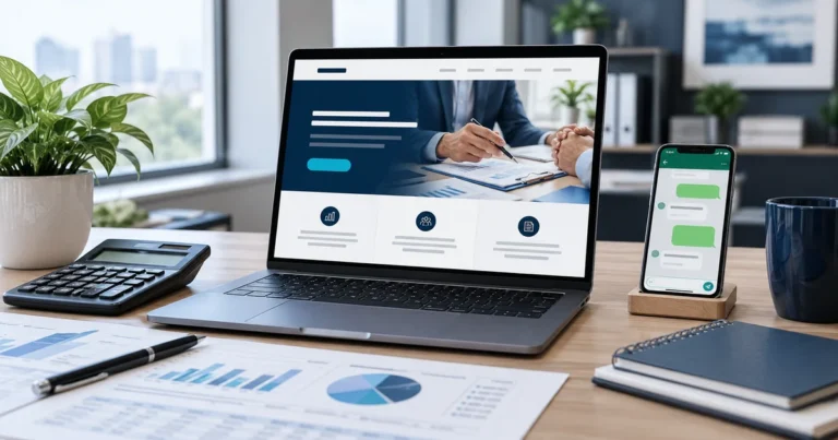 Accounting firm website on a laptop and phone